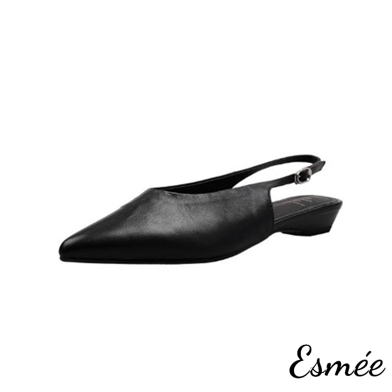 Black-Leather-Slingback-with-pointed-Toe-Design-product-shots-white-background