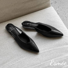 將圖片載入圖庫檢視器 Black-Leather-Slingback-with-pointed-Toe-Design-product-shots
