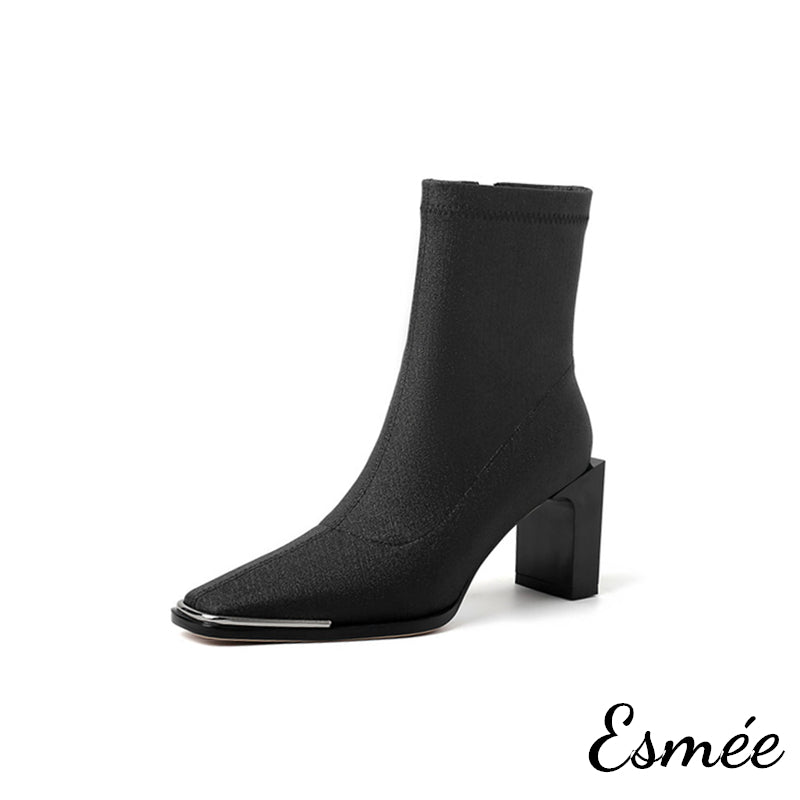 Black-Metallic-Leather-Ankle-Boots-with-Thin-Block-Heels-product-shots-white-background