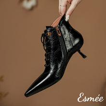 將圖片載入圖庫檢視器 Black-Shiny-Leather-High-Heel-Marten-Boots-with-5cm-Stiletto-product-shots
