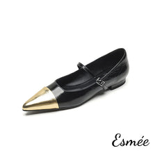 將圖片載入圖庫檢視器 Black-Shiny-Leather-Maryjanes-with-Metallic-Toe-Cap-product-shots-white-background
