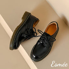 Load image into Gallery viewer, Black-Shiny-Leather-Oxford-Shoes-with-Welt-Design-product-shots
