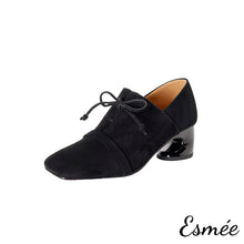 將圖片載入圖庫檢視器 Black-Suede-High-Heel-Oxford-Shoes-woth-Squared-Toe-Design-product-shots-white-background
