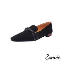 將圖片載入圖庫檢視器 Black-Suede-Loafers-with-Leather-Straps-Design-product-shots-white-background
