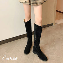 將圖片載入圖庫檢視器 Black-Suede-Long-Boots-model-shots
