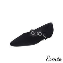 將圖片載入圖庫檢視器 Black-Suede-Maryjanes-with-Rhinestone-Straps-and-3-cm-Invisible-Increased-Height-Design-product-shots-white-background
