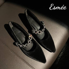 將圖片載入圖庫檢視器 Black-Suede-Maryjanes-with-Rhinestone-Straps-and-3-cm-Invisible-Increased-Height-Design-product-shots
