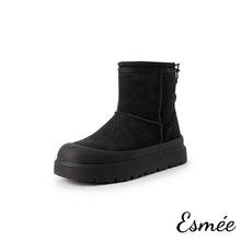 Load image into Gallery viewer, Black-Suede-Snow-Boots-with-Special-Designed-Platform-product-shots-white-background
