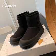 Load image into Gallery viewer, Black-Suede-Snow-Boots-with-Special-Designed-Platform-product-shots
