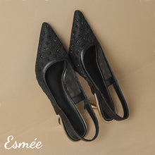 將圖片載入圖庫檢視器 Black-Tulle-High-Heel-Slingback-with-Rhinestone-Design-product-shots
