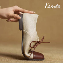 Load image into Gallery viewer, Brown-Fabrics-Oxford-Shoes-with-Dual-Color-Toe-Cap-product-shots-detail
