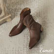 Load image into Gallery viewer, Brown-Leather-Cowboy-Boots-with-Vassel-Zippers-product-shots
