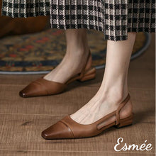 將圖片載入圖庫檢視器 【Size 35 Special Offer】Leather Flat D&#39;Orsay Slingback
