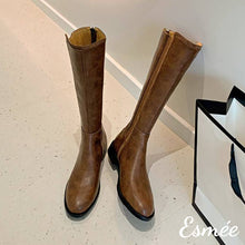 Load image into Gallery viewer, Brown-Leather-Long-Chelsea-Boots-product-shots
