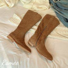 Load image into Gallery viewer, Brown-Suede-Long-Boots-product-shots
