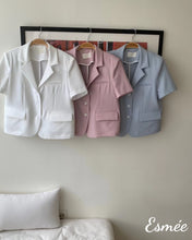 將圖片載入圖庫檢視器 Cotton-Blazer-with-Short-Sleeves-product-shots
