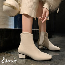 將圖片載入圖庫檢視器 Ivory-Leather-Ankle-boots-model-shots
