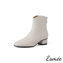 Load image into Gallery viewer, Ivory-Leather-Ankle-boots-product-shots-white-background
