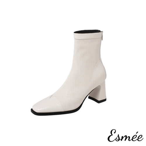 Ivory-Leather-High-Heel-Ankle-Boots-with-Patent-Leather-Toe-Cap-product-shots-white-background