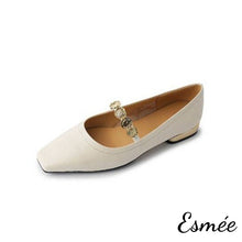 Load image into Gallery viewer, Ivory-Leather-Maryjanes-with-Golden-Coin-Design-product-shots-white-background
