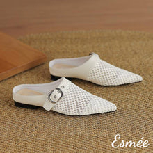 將圖片載入圖庫檢視器 Ivory-Leather-Mules-with-Hole-and-Grenadine-Design-product-shots
