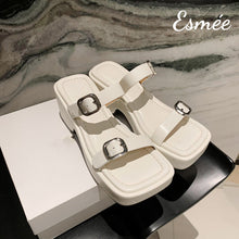 Load image into Gallery viewer, Ivory-Leather-PlatformSandals-product-shots
