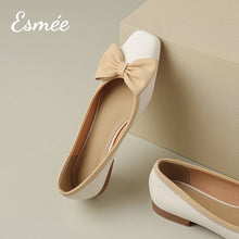 Load image into Gallery viewer, Khaki-Dual-Flats-with-Bow-Knot-Design-product-shots
