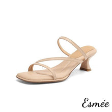 將圖片載入圖庫檢視器 Khaki-Leather-High-Heel-Sandals-with-Cushioned-Insole-Design-product-shots-white-background
