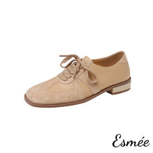 Load image into Gallery viewer, Khaki-Leather-Oxford-Shoes-with-Smart-Casual-Deisgn-product-shots-white-background
