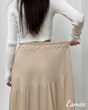 將圖片載入圖庫檢視器 Khaki-Nylon_Long-Dress-with-Elasticated-Waistband-Design-model-shots-1
