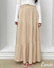 Load image into Gallery viewer, Khaki-Nylon_Long-Dress-with-Elasticated-Waistband-Design-model-shots-4
