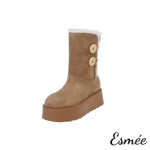 Khaki-Suede-Snow-Boots-with-Sheep-Hair-Design-product-shots-white-background