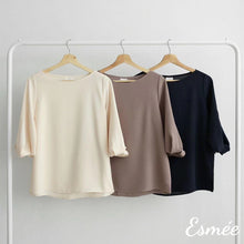 Load image into Gallery viewer, Korean-Chiffon-Blouse-with-Bishop-Sleeves-product-shots
