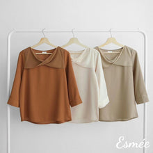 Load image into Gallery viewer, Korean-Chiffon-Blouse-with-Cowl-Neckline-Design-product-shots
