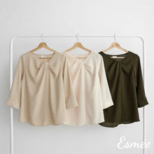 Load image into Gallery viewer, Korean-Chiffon-Long-SLeeves-Blouse-with-Kink-Design-product-shots
