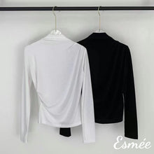 Load image into Gallery viewer, Korean-Cotton-Long-Sleeves-Top-with-Roll-Neck-Design-product-shots
