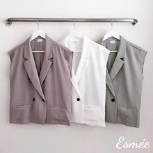 Load image into Gallery viewer, Korean-Cotton-One-Button-Waistcoat-with-pockets-product-shots
