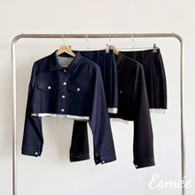 Load image into Gallery viewer, Korean-Denim-Dress-with-Contrast-Layering-Design-product-shots
