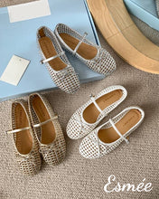 Load image into Gallery viewer, Leather-Maryjanes-with-Woven-Design-product-shots
