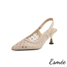 將圖片載入圖庫檢視器 Nude-Tulle-High-Heel-Slingback-with-Rhinestone-Design-product-shots-white-background
