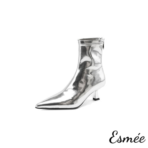 Silver-Leather-Ankle-Boots-with-Stiletto-product-shots-white-background