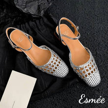 將圖片載入圖庫檢視器 Silver-Leather-Sandals-with-Ankle-Straps-and-Woven-Design-product-shots
