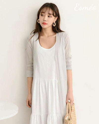 White-Korean-Cotton-One-Piece-Long-Midi-Dress-with-Sleeveless-Design-model-shots-1