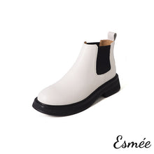 Load image into Gallery viewer, White-Leather-Ankle-Chelsea-Boots-product-shots-white-background
