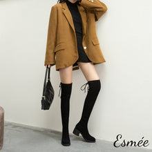 將圖片載入圖庫檢視器 Black-long-boots-with-block-heels-model-shots
