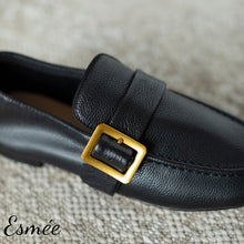 Load image into Gallery viewer, Leather Loafers with Buckle
