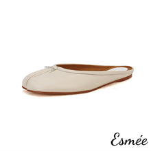 Load image into Gallery viewer, Beige-Leather-Cloven-Mules-product-shots-white-background
