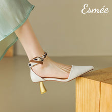 將圖片載入圖庫檢視器 Beige-Leather-High-Heel-Sandals-with-Special-Design-Ankle-Straps-product-shots-white-background_2
