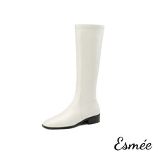 Load image into Gallery viewer, Beige-Leather-Long-Boots-product-shots-white-background
