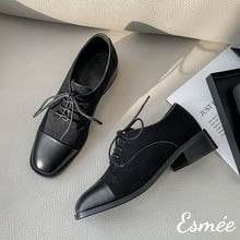 Load image into Gallery viewer, Black-Dual-Color-Leather-and-Suede-Oxford-Shoes-product-shots
